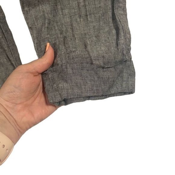 Athleta Drawstring Bali Linen Gray Jogger Ankle Cuff Pants Size 6 - Picture 2 of 10
